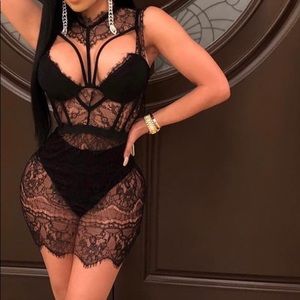 Black Laced mini dress (black underwear not included)